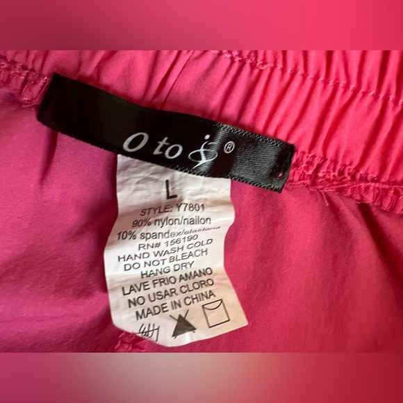 OTOS Activewear Womens Barbie Pink stripe Nylon W/Drawstring Ankle pants|Size:L - Picture 12 of 15